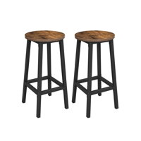 Scaune de bar LUND, 2 buc., 32x65cm, maro/negru  