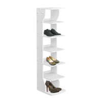 Suport pantofi CINDY, 6 niveluri, 30x26.4x110.4cm, alb