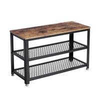 Bancă pentru hol cu spațiu pentru pantofi INDY, 73x30x45cm, maro/negru