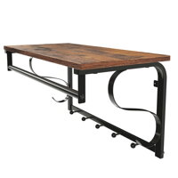 Cuier de perete HENRY, 60x30x32cm, negru/maro  