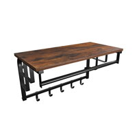 Cuier de perete HENRY, 66x30x27cm, negru/maro  