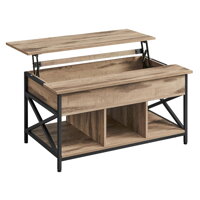 Masă de cafea reglabilă pe înălțime LUBOR, 60x100x(48-62)cm camel maro/negru  