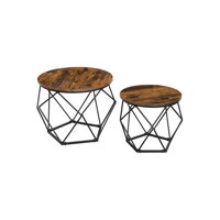 Set de măsuțe de cafea VERA, 50x40cm/40x36cm, maro/negru