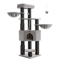 Copac pentru pisici ONYX, 50x50x160cm, gri/negru