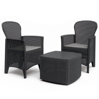 Set de grădină TREE, 3 piese, culoare antracit
