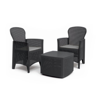 Set de grădină TREE, 3 piese, culoare antracit