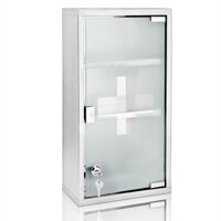 Trusă medicală de perete SAVE, 25x12x48,5cm, argintiu