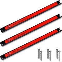 Bară magnetică HOLDER, 3 bucăți, 45cm, roșu/negru