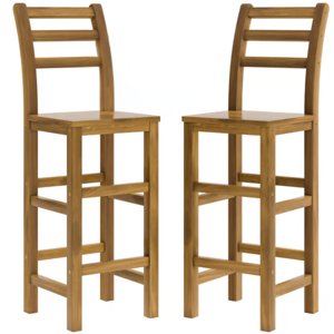 Scaune de bar OSLO cu spătare, 2 buc., 40x36x110cm, maro natural  