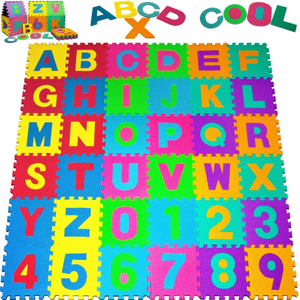 Covoraș din spumă pentru copii PUZZLE, 86 piese, multicolor