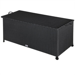 Ladă de depozitare din poliratan RICCO, 122x56x61cm, negru