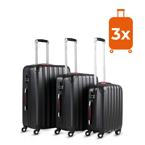 Set de valize de călătorie BASELINE, 3 piese, negru