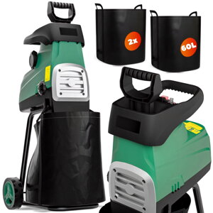 Tocător de grădină DIOX + 2x sac de 60 l, 3100W negru/verde