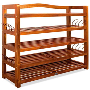 Raft pentru pantofi RUSTIC, 5 polițe, 85x26x82cm, maro natural