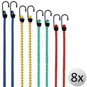 Frânghie elastică pentru fixare, set de 8 bucăți, 40-100 cm
