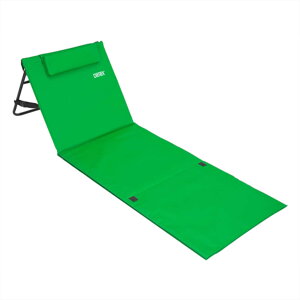 Saltea de plajă cu spătar și pernă, 158 x 56 cm, verde