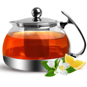 Ceainic cu sită TEA 1,2L, transparent, argintiu