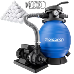Filtrare cu nisip pentru piscina AQUA cu bile filtrante, 10 200 l/h, albastră