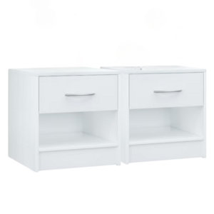 Set de noptiere BIANCA, 2 bucăți, 41x39x28 cm, alb