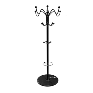 Cuier de podea TENZY cu bază din marmură, 37x173cm, negru