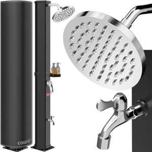 Duș solar cu capac HAVANA, 60 l, negru