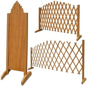 Grilaj din lemn ROSEMARY pentru flori, 200x107cm, maro natural