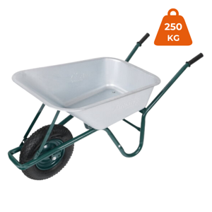 Roabă GREEN BARRY zincată, capacitate max. 100l/250kg, argintiu/negru