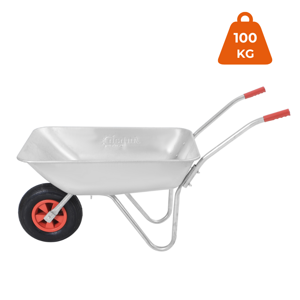 Roabă LARRY zincată, capacitate max. 80l/100kg, argintiu/negru