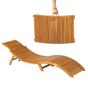 Șezlong de grădină FLORIDA, pliabil, 57x190x51cm, natur maro  