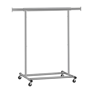 Suport pentru haine INEZ cu roți, max.90kg, 83,5x45x160cm, argintiu