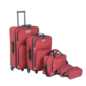 Set de valize de călătorie TRAVEL, 5 piese, roşu