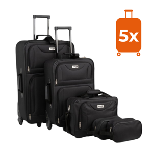 Set de valize de călătorie TRAVEL, 5 piese, negru