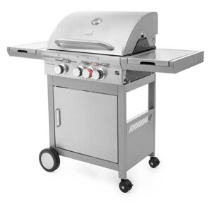Grătar pe gaz CALIFORNIA BBQ, 4 arzătoare, cu regulator de presiune, argintiu