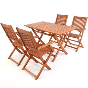 Set de mobilier SYDNEY, 5 piese, lemn natural