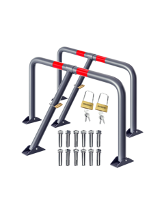 Set de bariere de parcare rabatabile ANTONIA, 2 buc, 800x470x440 mm, gri