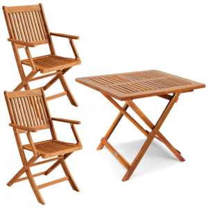 Set de mobilier SYDNEY, 3 piese, lemn natural