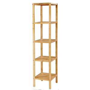 Raft de bambus GREGOR, 5 polițe, 33x33x146cm, maro  