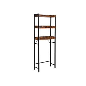 Raft deasupra mașinii de spălat sau WC HENRY, 3 polițe, 63x25x165cm, maro/negru