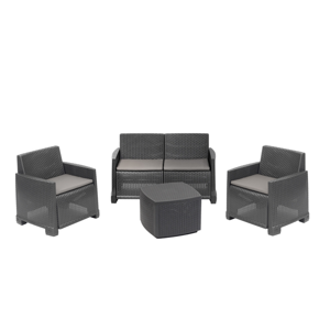 Set de grădină COMO, 4 piese, culoare antracit