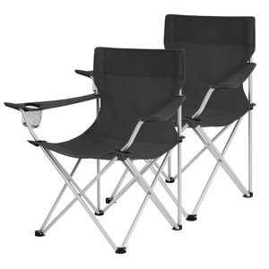 Scaune de camping ROVER, set 2 buc., negru