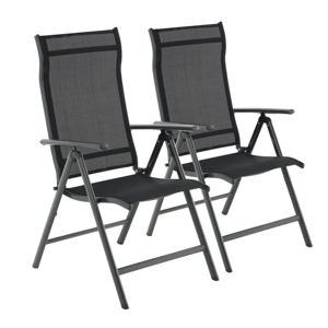 Scaune de grădină RIVIERA, set 2 buc., negru