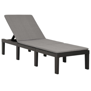 Șezlong de grădină HAITI cu saltea, 65×195×78cm, antracit