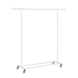 Suport pentru haine INEZ cu roți, max.90kg, 83,5x45x160cm, alb