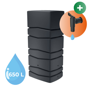 Butoi pentru apă de ploaie AQUA TOWER, 650l, antracit