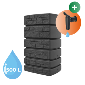 Butoi pentru apă de ploaie TOWER STONE, 500l, antracit