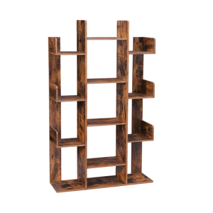 Raft/etajeră pentru cărți ODIN în stil industrial, 86x25x140 cm, maro