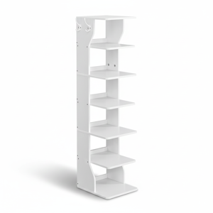 Suport pantofi CINDY, 6 niveluri, 30x26.4x110.4cm, alb