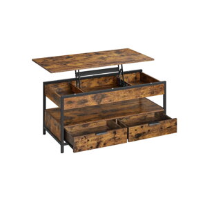 Masă de cafea reglabilă pe înălțime GASPAR, 50x100x(48-63)cm maro/negru  