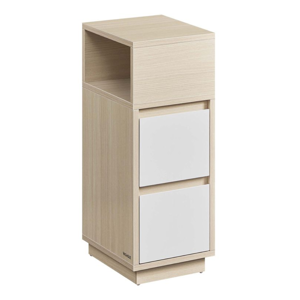 Noptieră ROBIN, 30x25x65cm, alb/bej