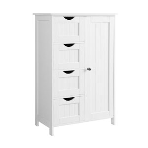 Dulap pentru baie cu 4 sertare și poliță PAULA, 55x30x81cm, alb